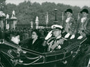 The Duke of Edinburgh with Queen Ratna of Nepal and Crown Prince Birendra. - Vintage Photograph