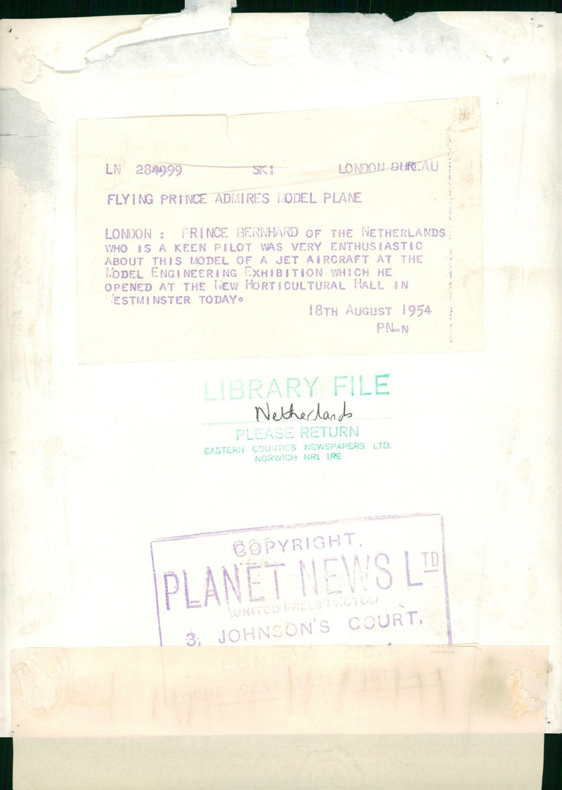 Prince Bernhard of the Netherlands - Vintage Photograph