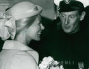 Duchess of Kent with David Cox. - Vintage Photograph