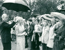 Katharine, Duchess of Kent with groups in the Cathedral grounds - Vintage Photograph