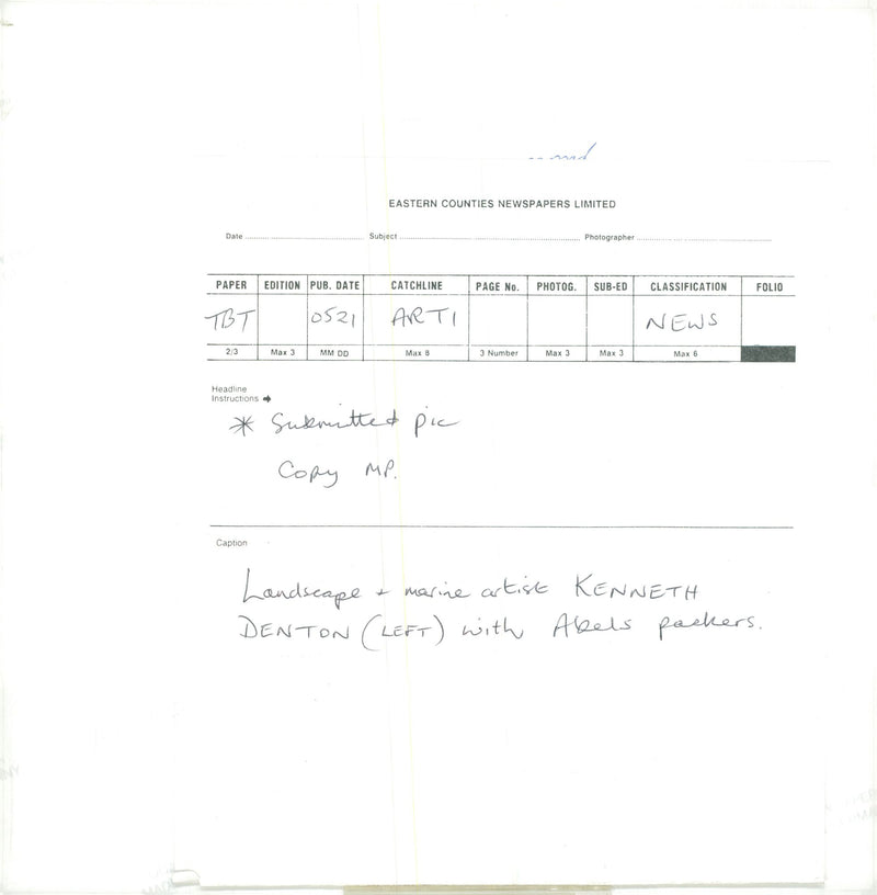 Landscape and machine artist kenneth denton. - Vintage Photograph