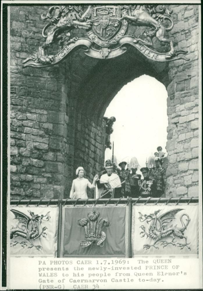 Prince of Wales with Queen Elizabeth II - Vintage Photograph