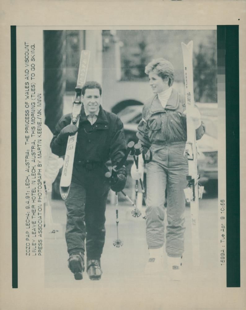 Princess Diana and Viscount Linley. - Vintage Photograph