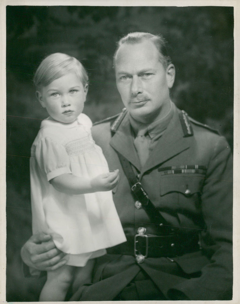 The Duke with Prince William of Gloucester. - Vintage Photograph