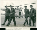 Duke of Gloucester walks from the helicopter. - Vintage Photograph