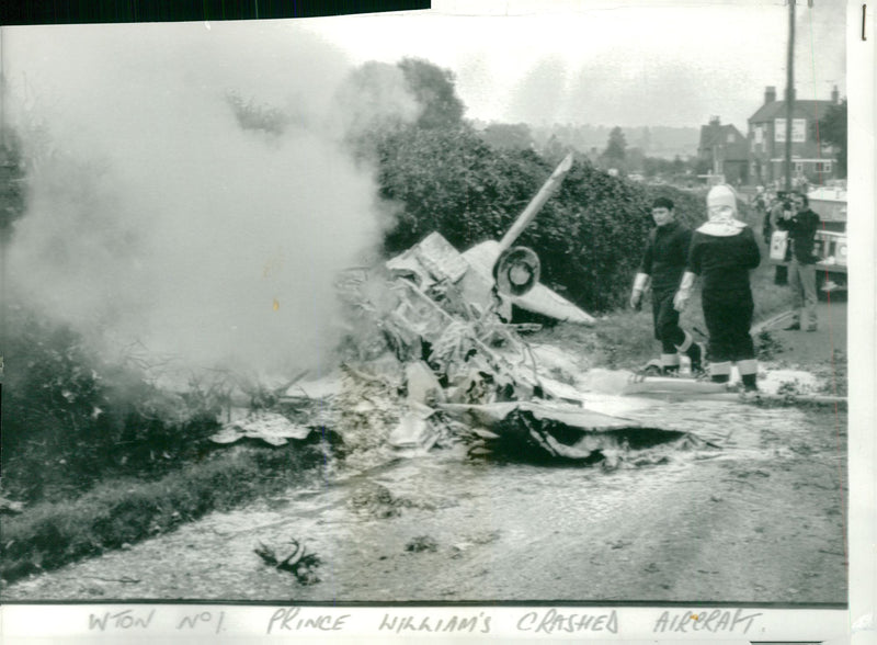 Prince William of Gloucester's crashed aircraft. - Vintage Photograph