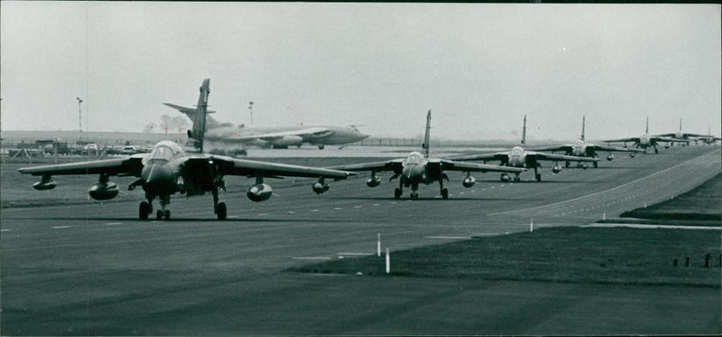 View of jets taking off. - Vintage Photograph