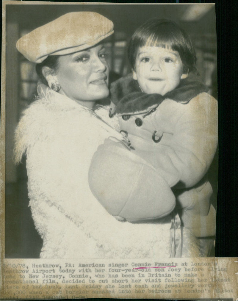 Connie Francis and son Joey. - Vintage Photograph