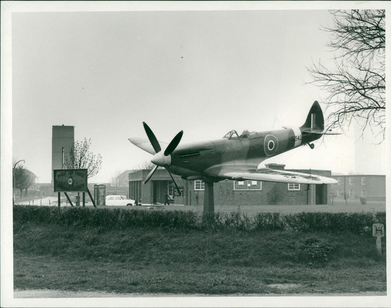 Aircraft at airfield in St. Faiths. - Vintage Photograph