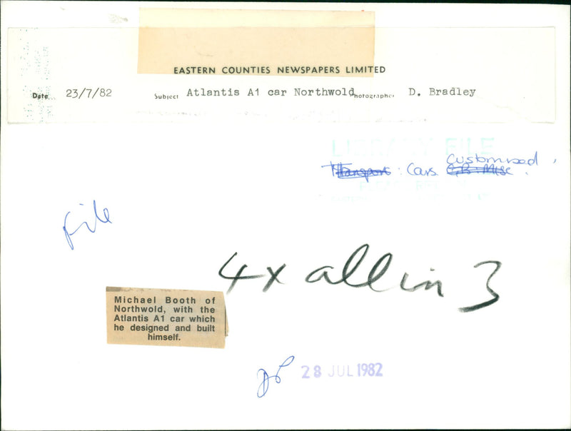 Cars: Customised & Specialised: Michael Booth and his Atlantis A1 - Vintage Photograph