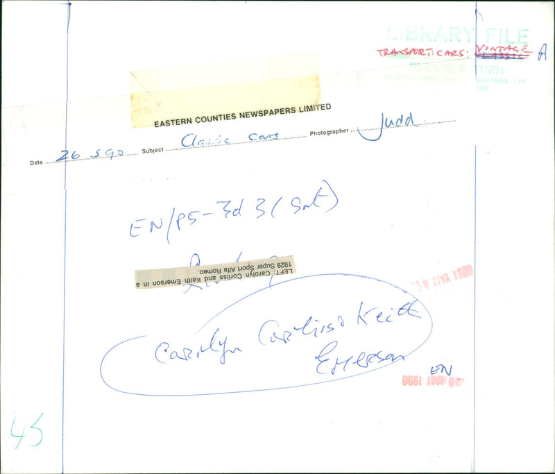 Cars : Classic/Veteran/Vintage - Vintage Photograph