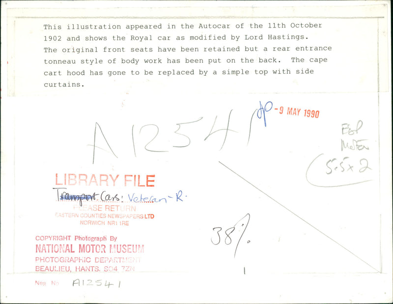 Cars : Classic/Veteran/Vintage - Vintage Photograph