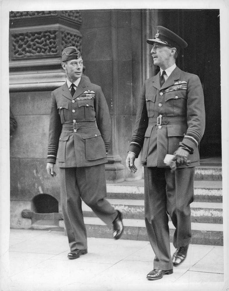 King George VI and Chief Marshal Sir Cyril Newall - Vintage Photograph