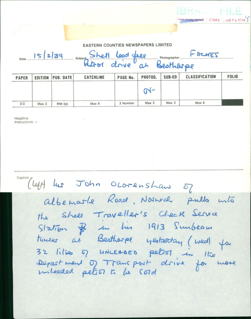 Shell load fall Petsol at besthope. - Vintage Photograph