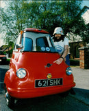 Rod Emmerson with his Red vintage Car. - Vintage Photograph