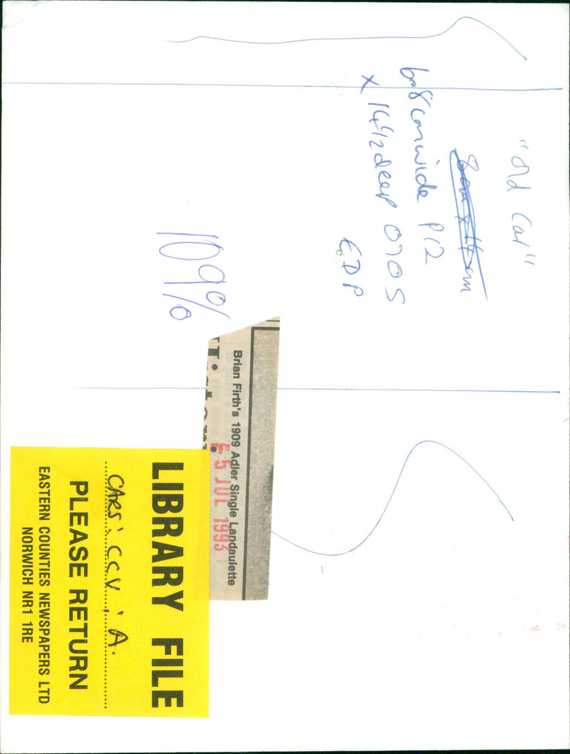 Brian Firth's 1909 Aldler Single Landaulette. - Vintage Photograph