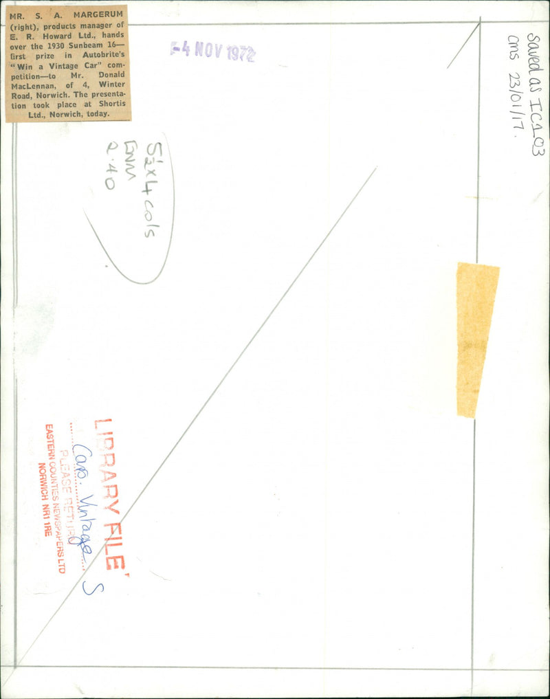 Mr. S. A. Mergerum with Mr. Donald MacLennan. - Vintage Photograph