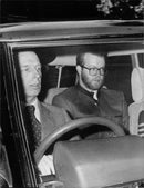 The Duke of Kent driving his son, the Earl of St. Andrews. - Vintage Photograph