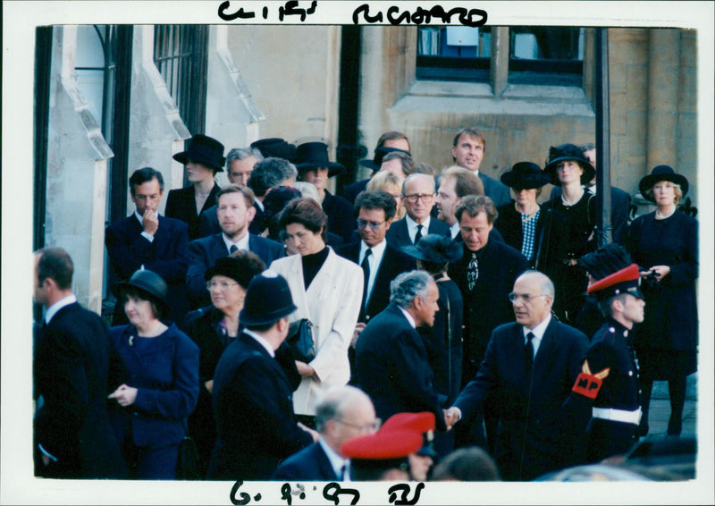 Sir Cliff Richard in Princess Diana Funeral. - Vintage Photograph