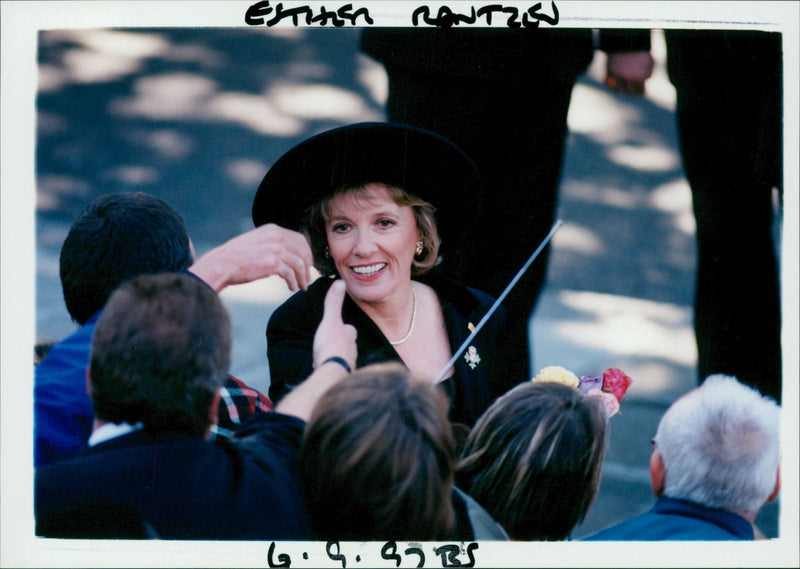 Esther Rantzen in Princess Diana Funeral. - Vintage Photograph