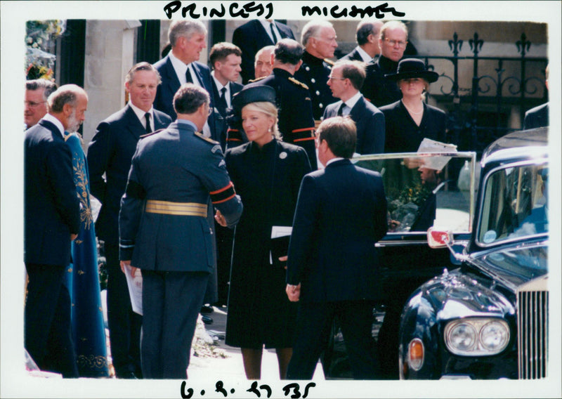 Princess Michael of Kent and husband, Prince Michael in Princess Diana Funeral. - Vintage Photograph