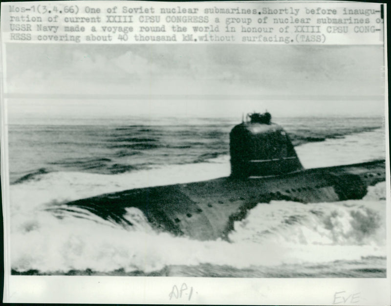 One of the Soviet nuclear submarines. - Vintage Photograph
