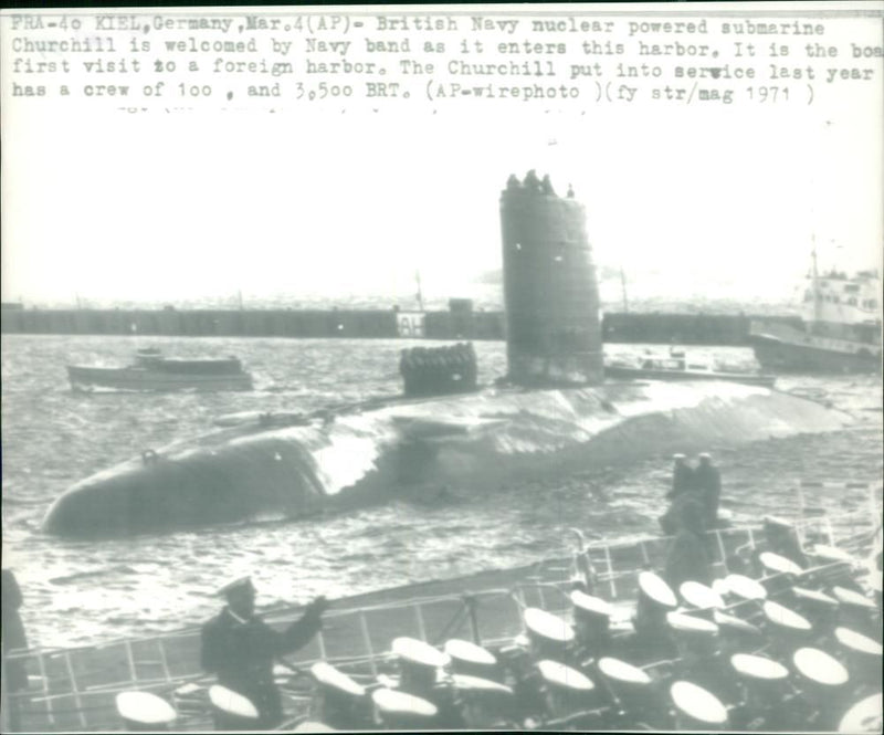 British Navy nuclear powered submarine Churchill - Vintage Photograph
