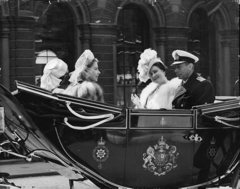King George VI, Queen Elizabeth, Princess Elizabeth II and Princess Margaret - Vintage Photograph