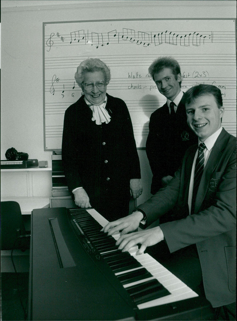 Lady Barbirolli with young musicians - Vintage Photograph