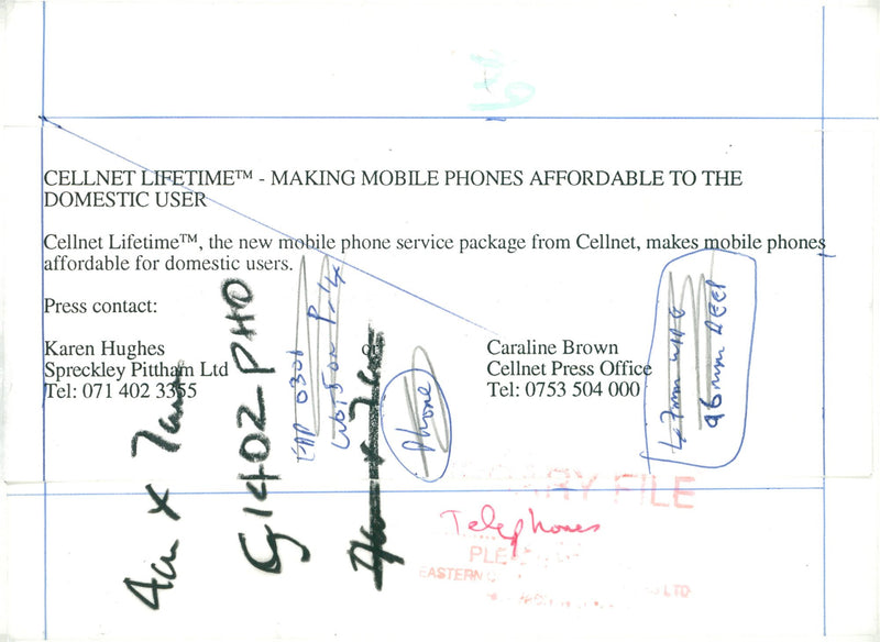 Cellnet Mobile Phone - Vintage Photograph