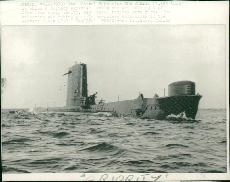 The Patrol Submarine HMS Auriga - Vintage Photograph
