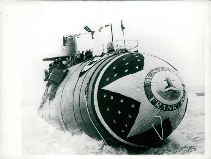Latest Polaris Submarine launched - Vintage Photograph
