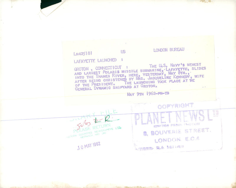 Polaris Missile Submarine: Lafayette - Vintage Photograph