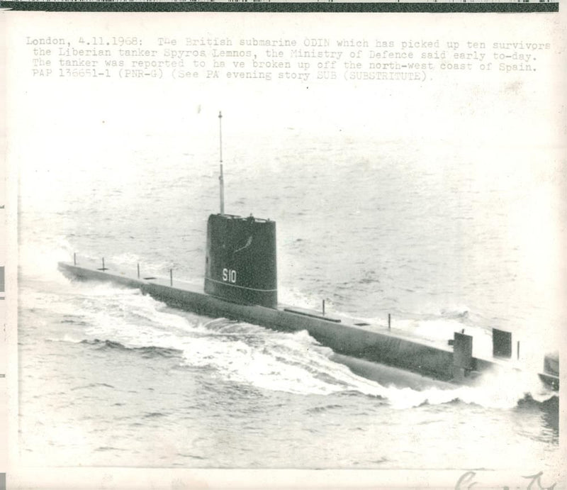 British Submarine: Odin - Vintage Photograph