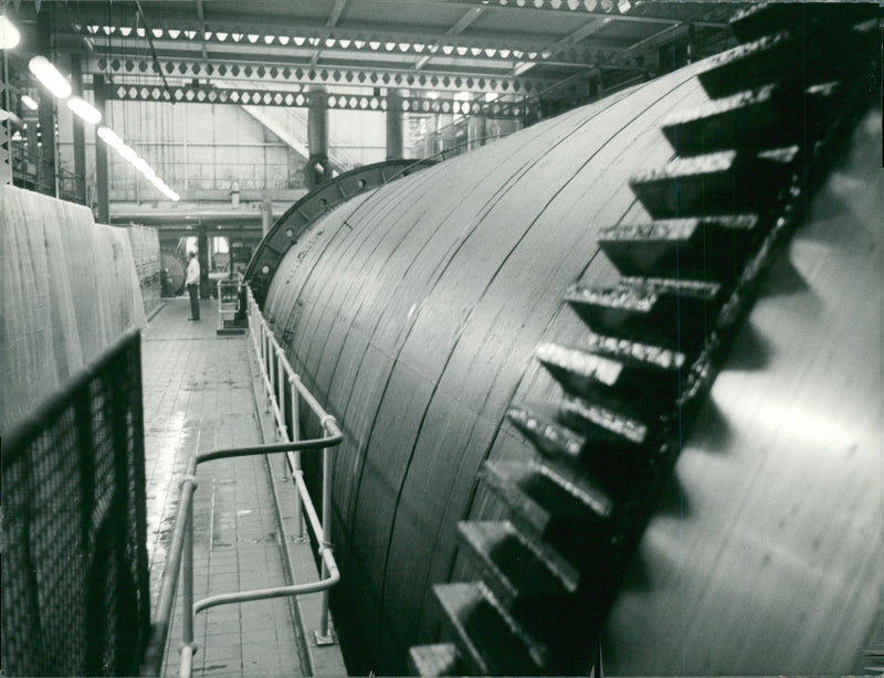 One of the gian diffusers which is used to make an animal feed by product. - Vintage Photograph