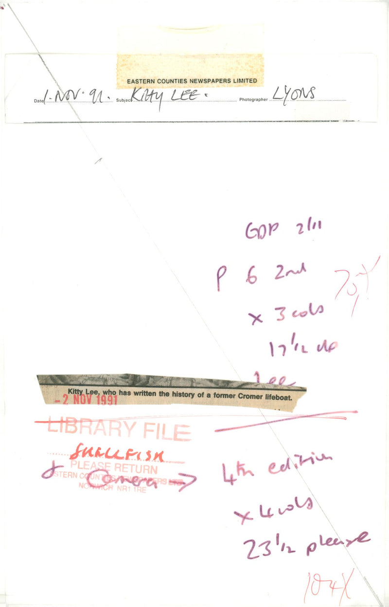 Kitty Lee, The Writer - Vintage Photograph