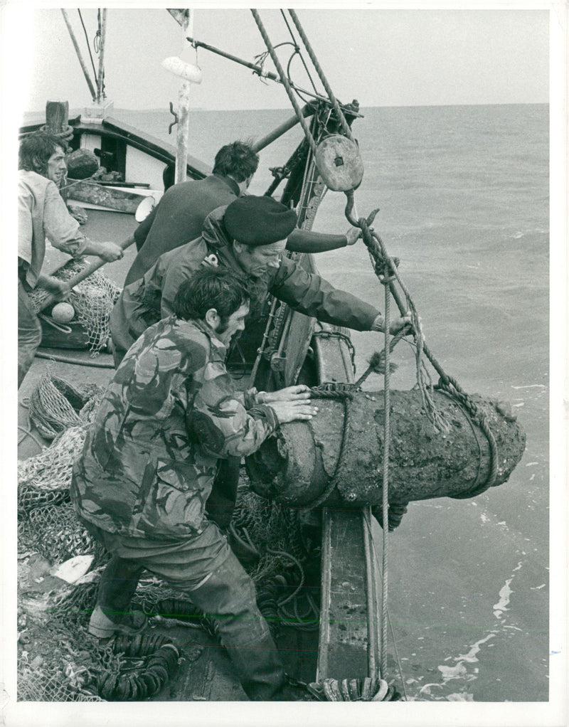 Last war bomb trawled up. - Vintage Photograph