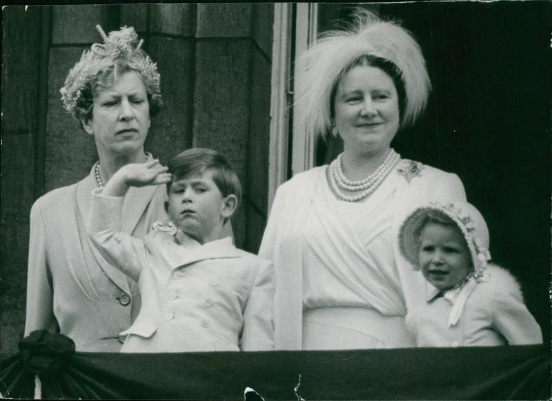 Prince Charles salutes the Guards from the Buckingham Palace - Vintage Photograph