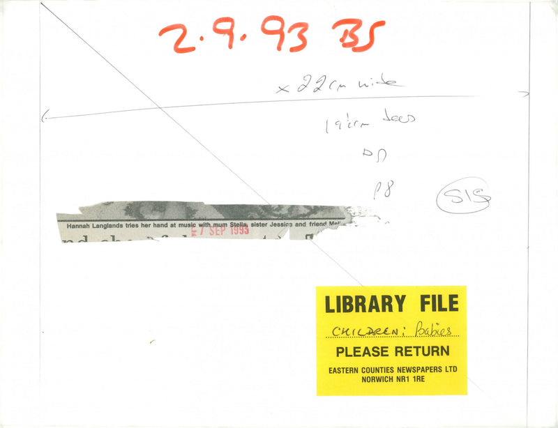 Hannah Langlands tries her hand at music with mum Stella, sister Jessica and friend. - Vintage Photograph