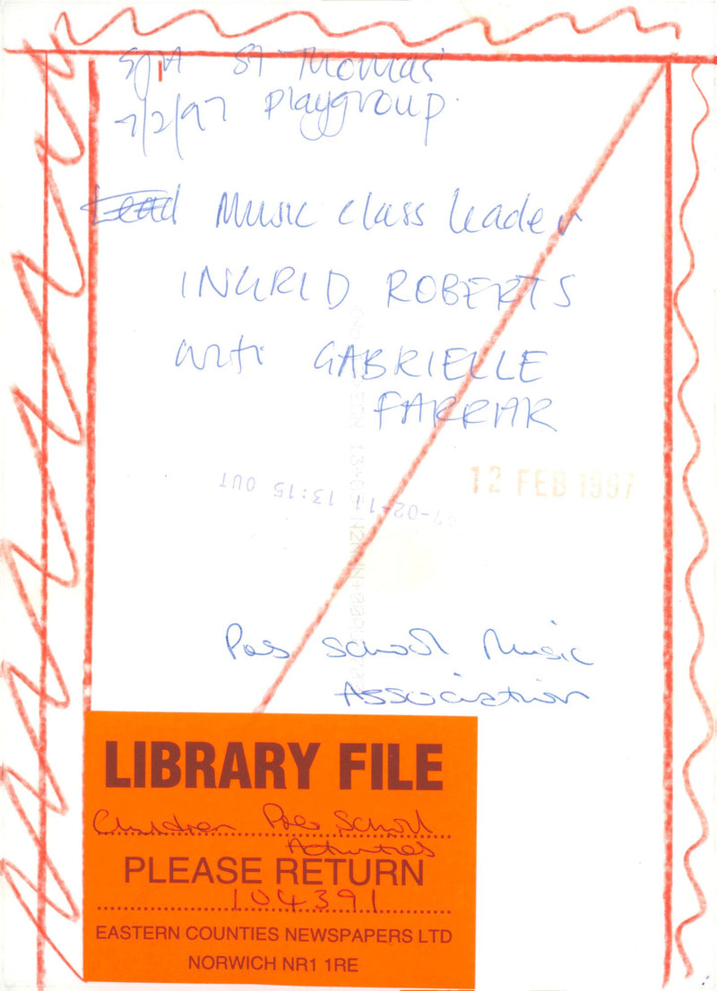 Music class leader, Ingrid Roberts and Gabrielle Farrar. - Vintage Photograph