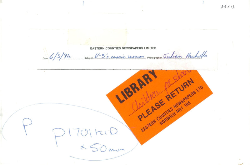 U-5's music session. - Vintage Photograph