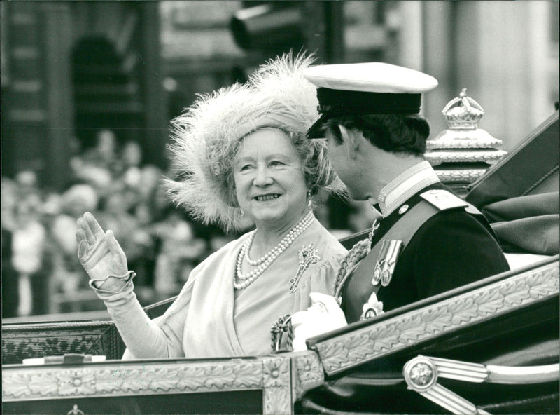 The Queen Mother and Prince Charles - Vintage Photograph