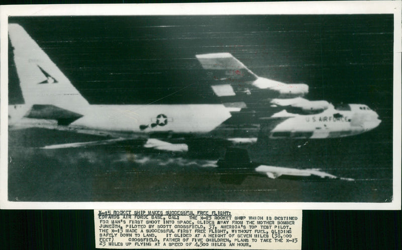 Rocket ship makes successful free flight. - Vintage Photograph