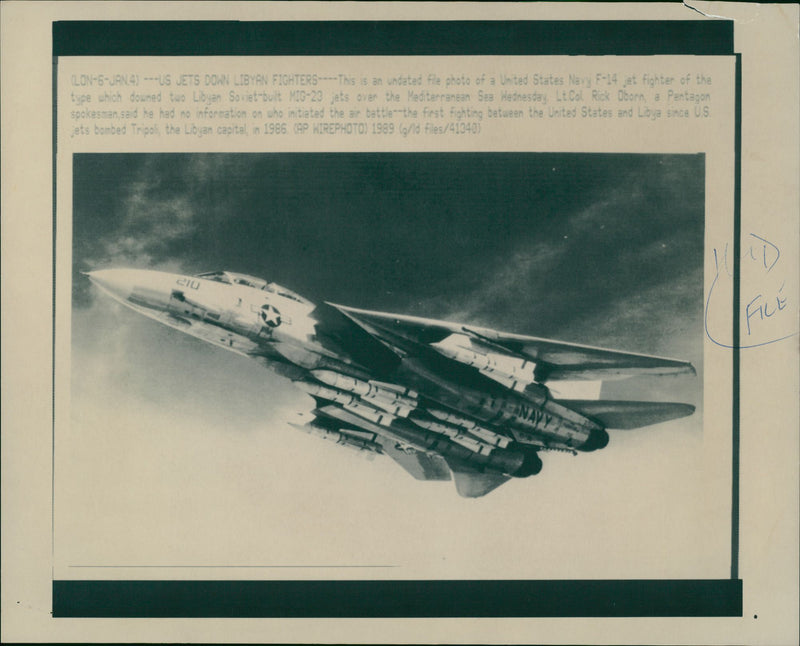 Aircraft: Military - United States Navy F-14 jet fighter - Vintage Photograph