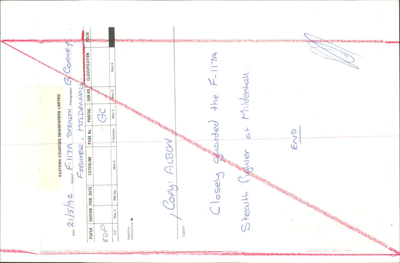 Aircraft: Military - F-117A Stealth Fighter. - Vintage Photograph