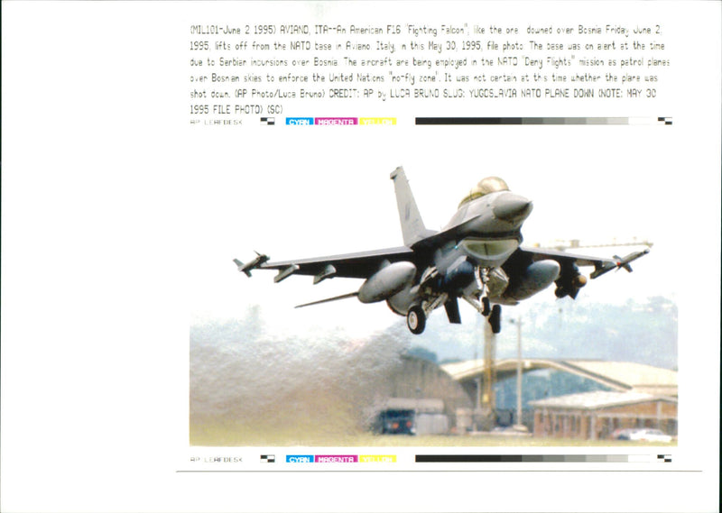 Aircraft: Military - American F16 Fighting Falcon - Vintage Photograph