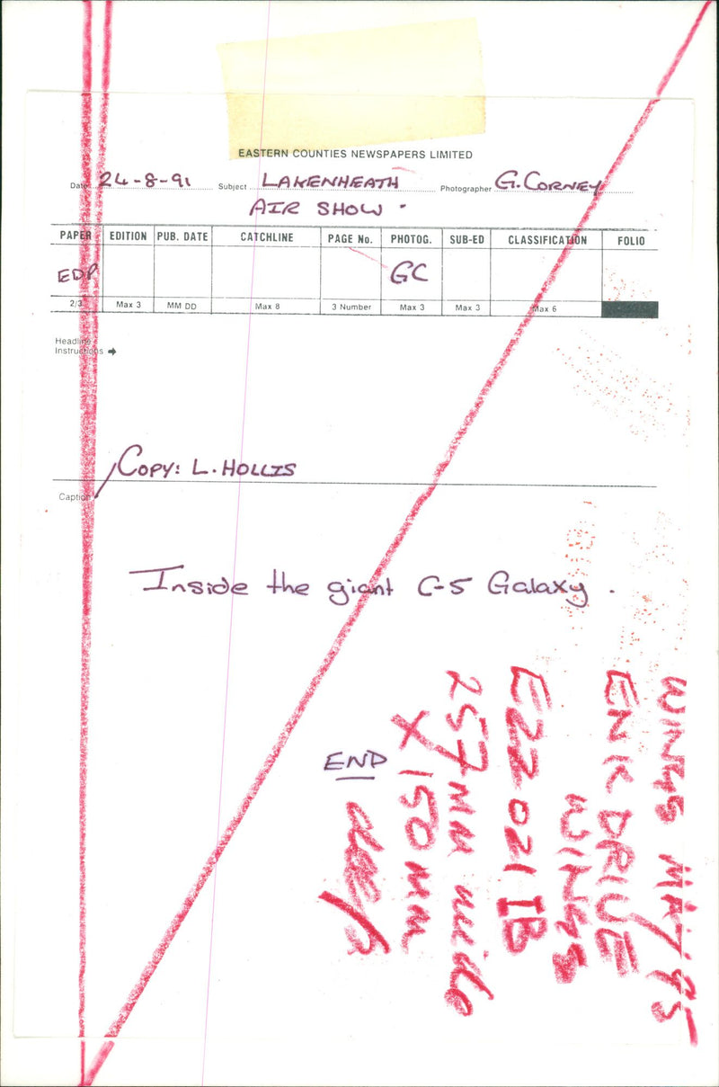 Inside the giant Lockheed C-5 Galaxy at RAF Lakenheath Air Show - Vintage Photograph