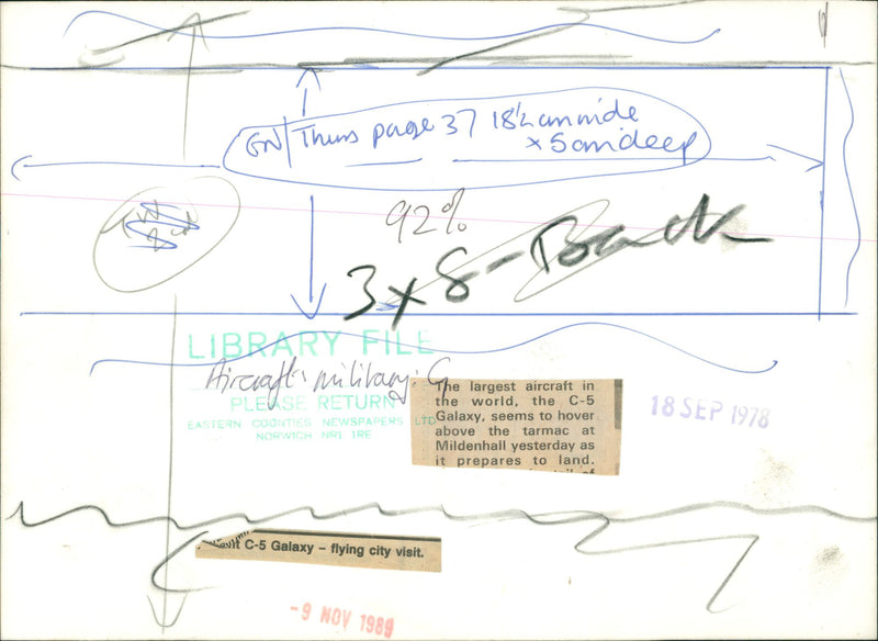 Lockheed C-5 Galaxy at RAF Mildenhall - Vintage Photograph