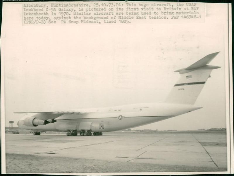 USAF Lockheed C-5A Galaxy at RAF Lekenheath - Vintage Photograph