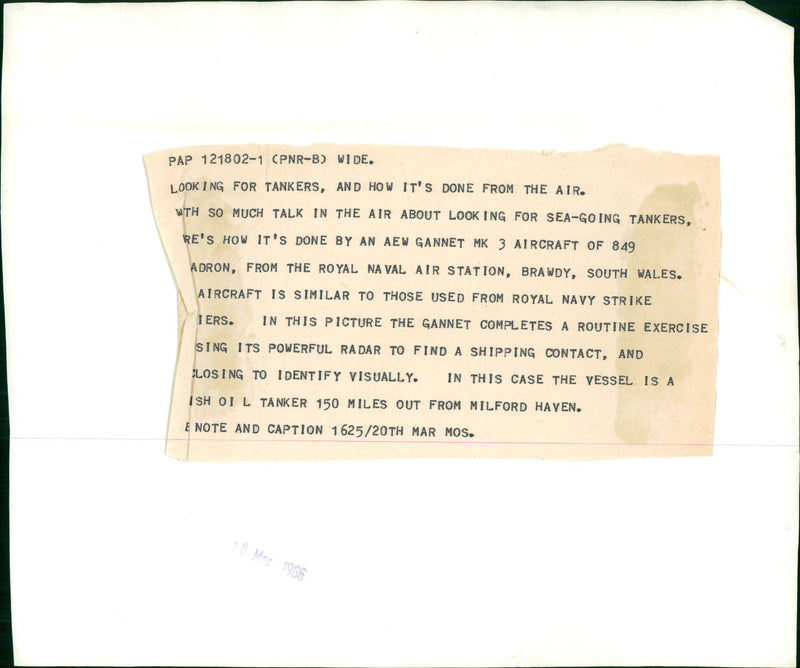 AEW Gannet MK 3 aircraft - Vintage Photograph